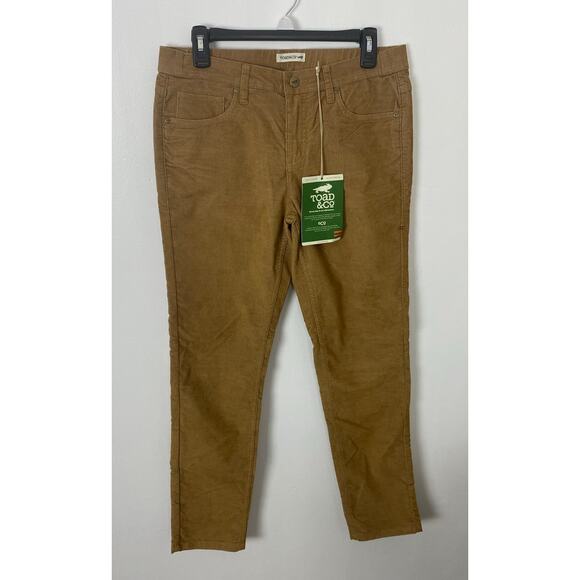 NEW Women Toad & Co. Sybil Slim Corduroy organic cotton chino pants, 8 - Picture 1 of 5